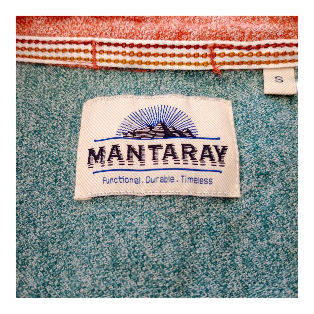Mantary Shirt Orange Long Sleeved Pocket 100% Cotton UK Men's Size S