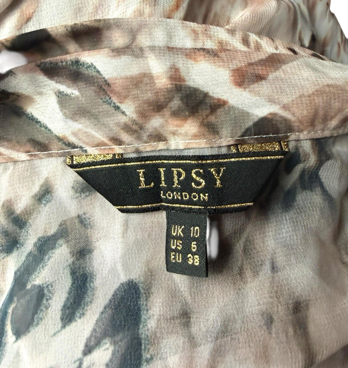 Lipsy Sheer Chiffon Shirt Blouse Women's UK Size 10 Relaxed Fit Animal Print
