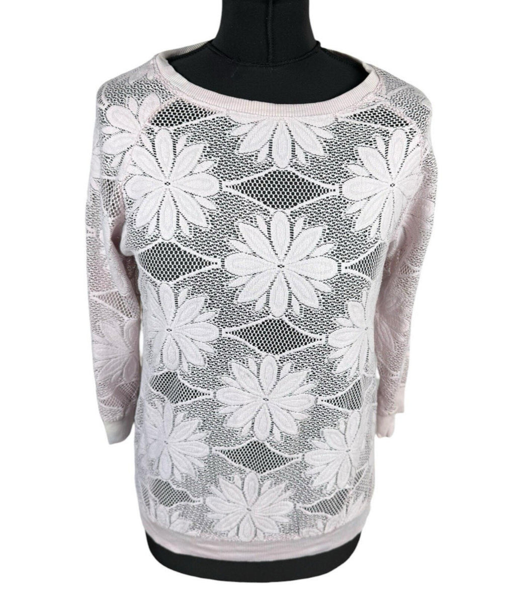 Atmosphere Floral Lace Blouse Top Women's UK Size 8 Dusky Pink 3/4 Sleeve