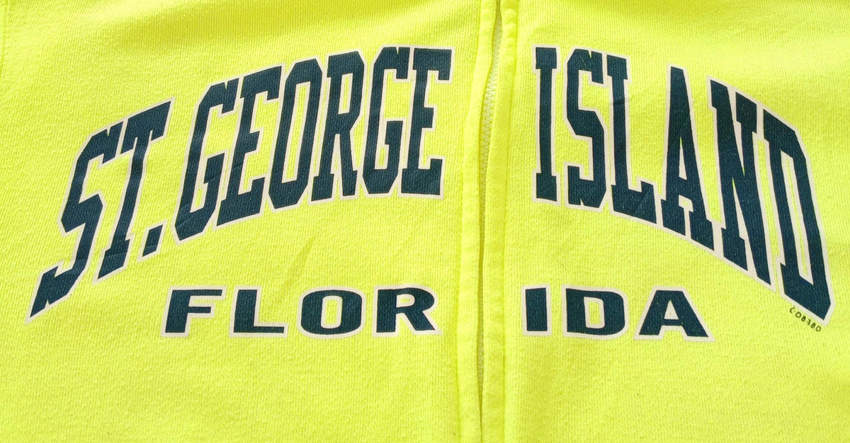 Exist Miami Yellow St George Island Hoodie Men's UK Size S Yellow Jersey Hooded Pockets Zip Front
