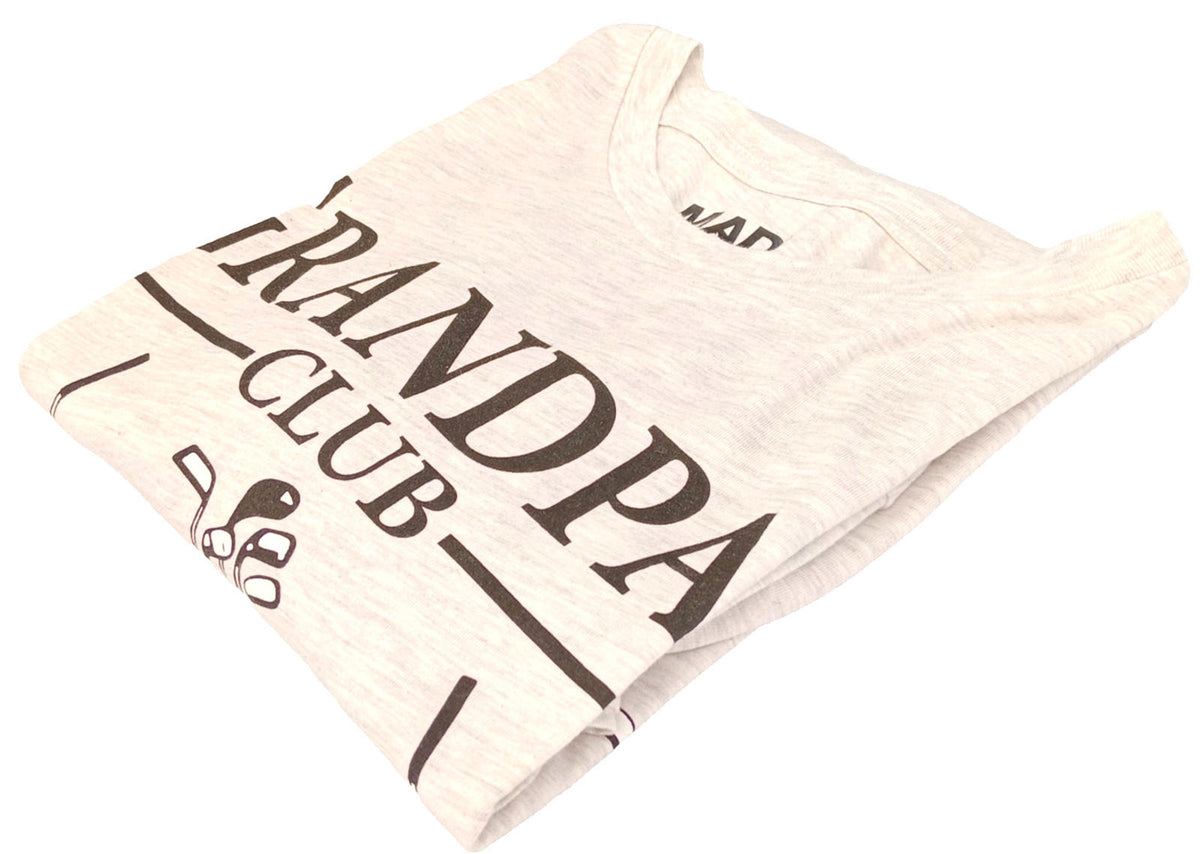 Mad Engine Beige Grandpa's Club Golf Graphic Print T-Shirt Men's UK Size 2XL Grey Crew Neck