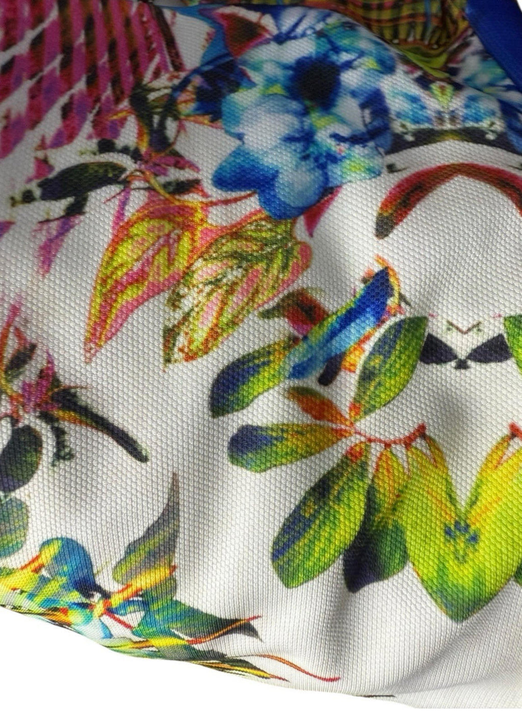 AX Paris Cut Out Mini Dress Tropical Print Multicolour Women's UK Size 12