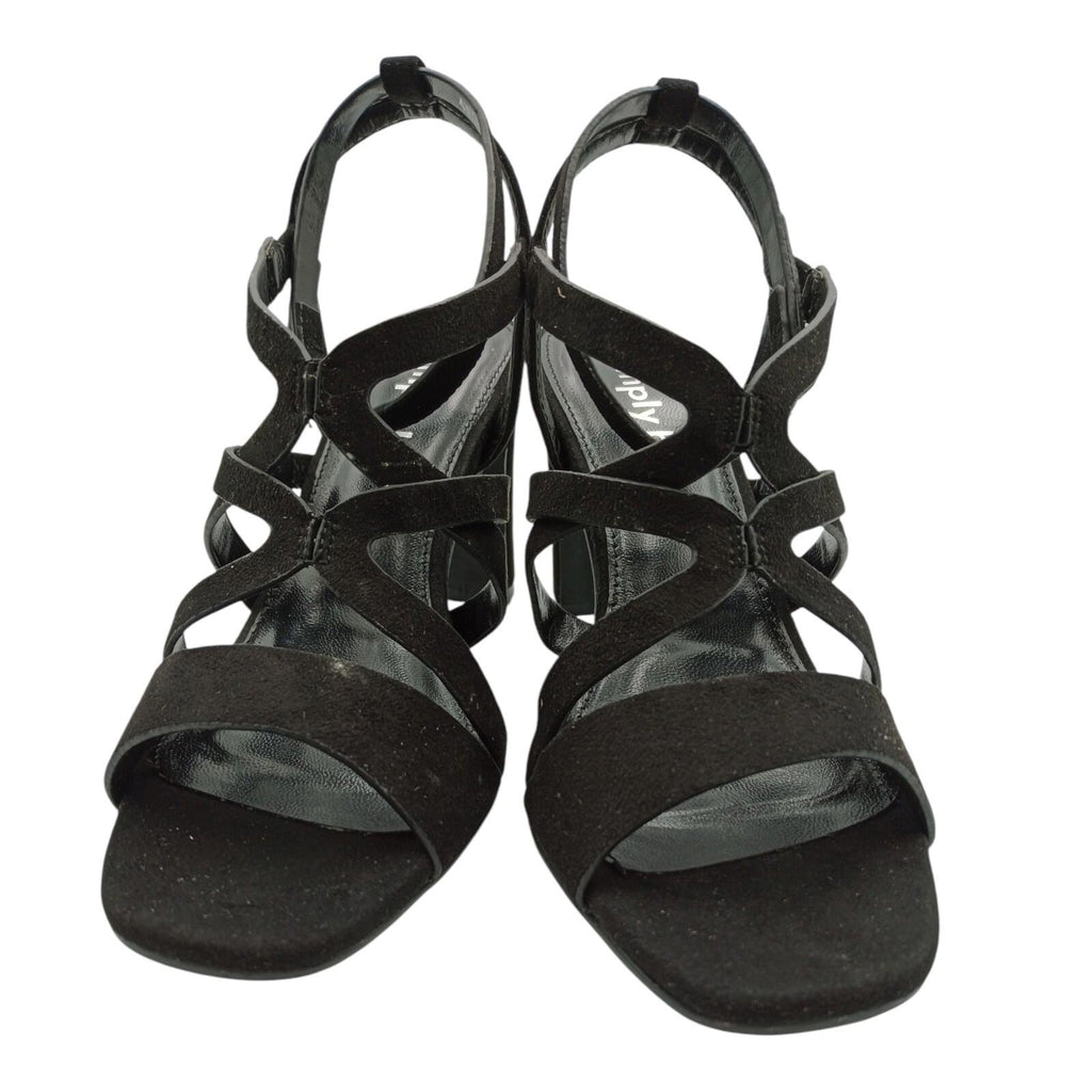 Simply Be Black Simply Be Block Heel Platform Sandals Women's UK Size 4 Black High Strappy Shoes