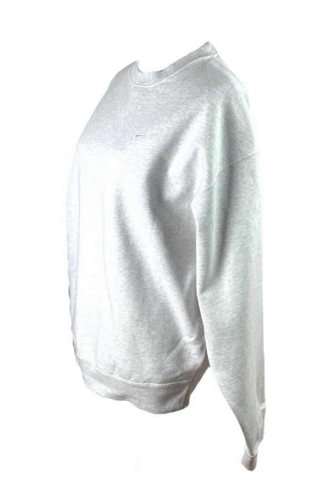 Nike Grey Jersey Jumper Sweater White Logo Fleece Lined Women’s UK Size S