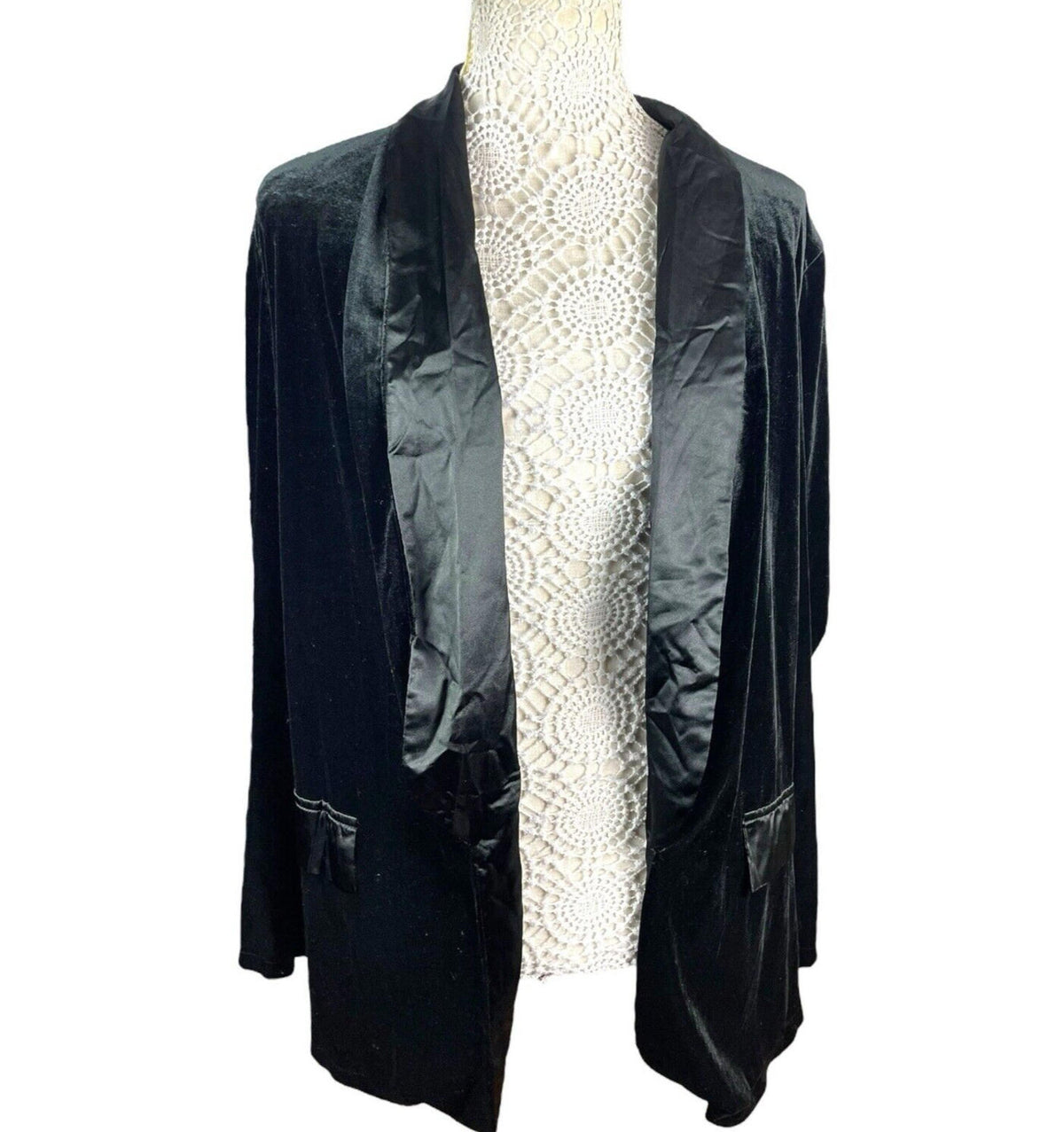 SHEIN Velour Blazer Jacket Women's UK Size XL (14) Black