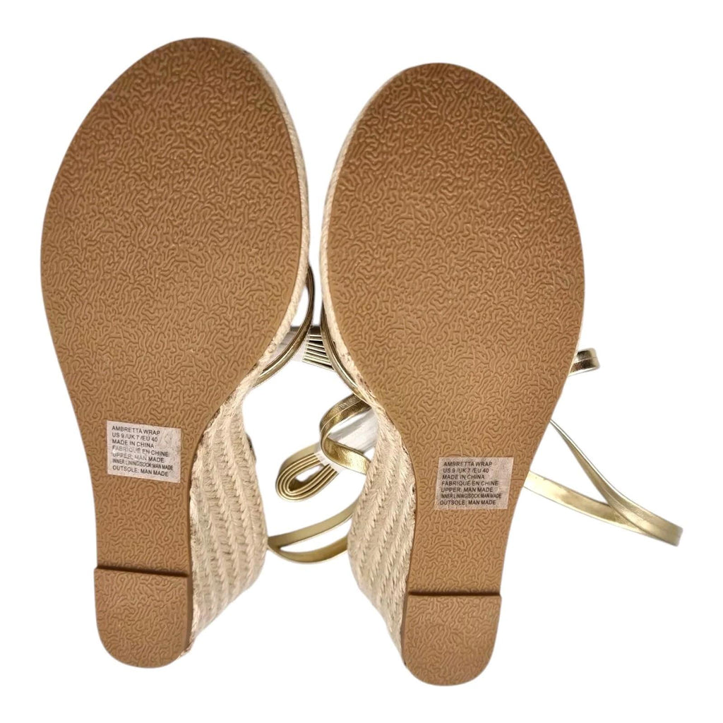JustFab Gold JUSTFAB Ambretta Wrap Wedge Sandals Shoes Gold Women's UK Size 9