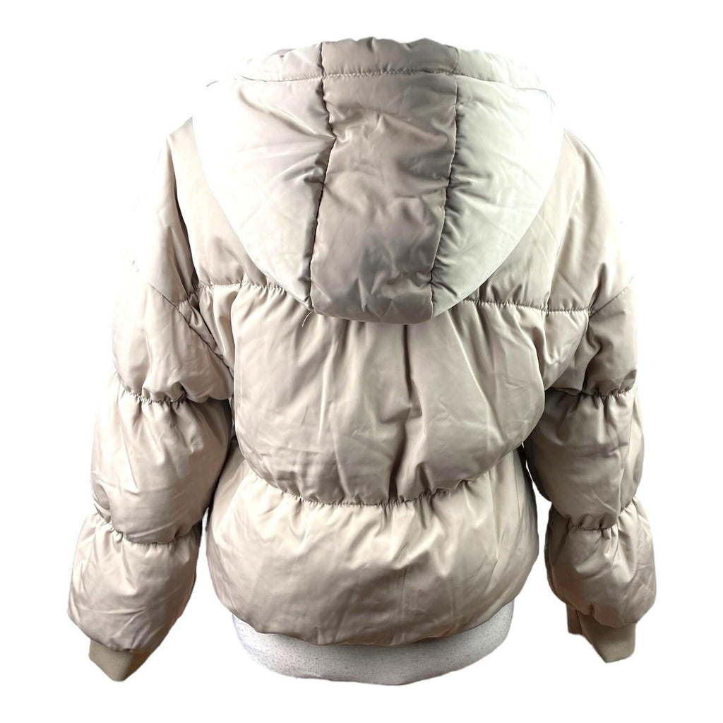 Divided Griege Puffer Jacket Mid Length Hooded Women's UK Size XXS