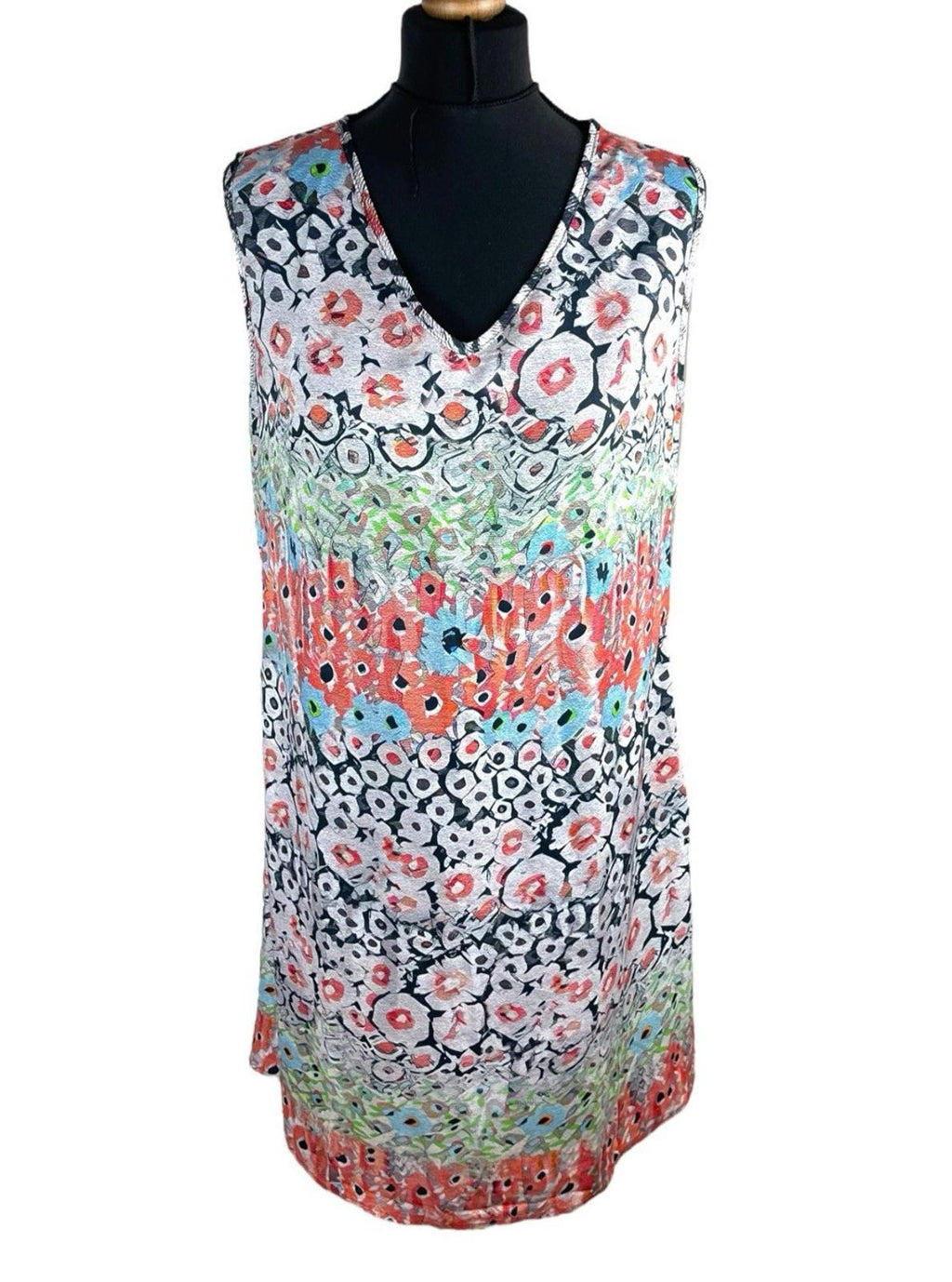 Multicolour Satin Smock Dress Knee Length Women’s UK Size L (12-14)