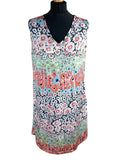 Multicolour Satin Smock Dress Knee Length Women’s UK Size L (12-14)