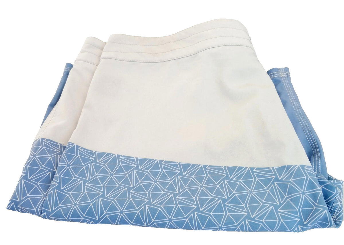 Skylark Swim Shorts Men's UK Size L Beige/Teal Polyester Rich Pockets Drawstring Blue