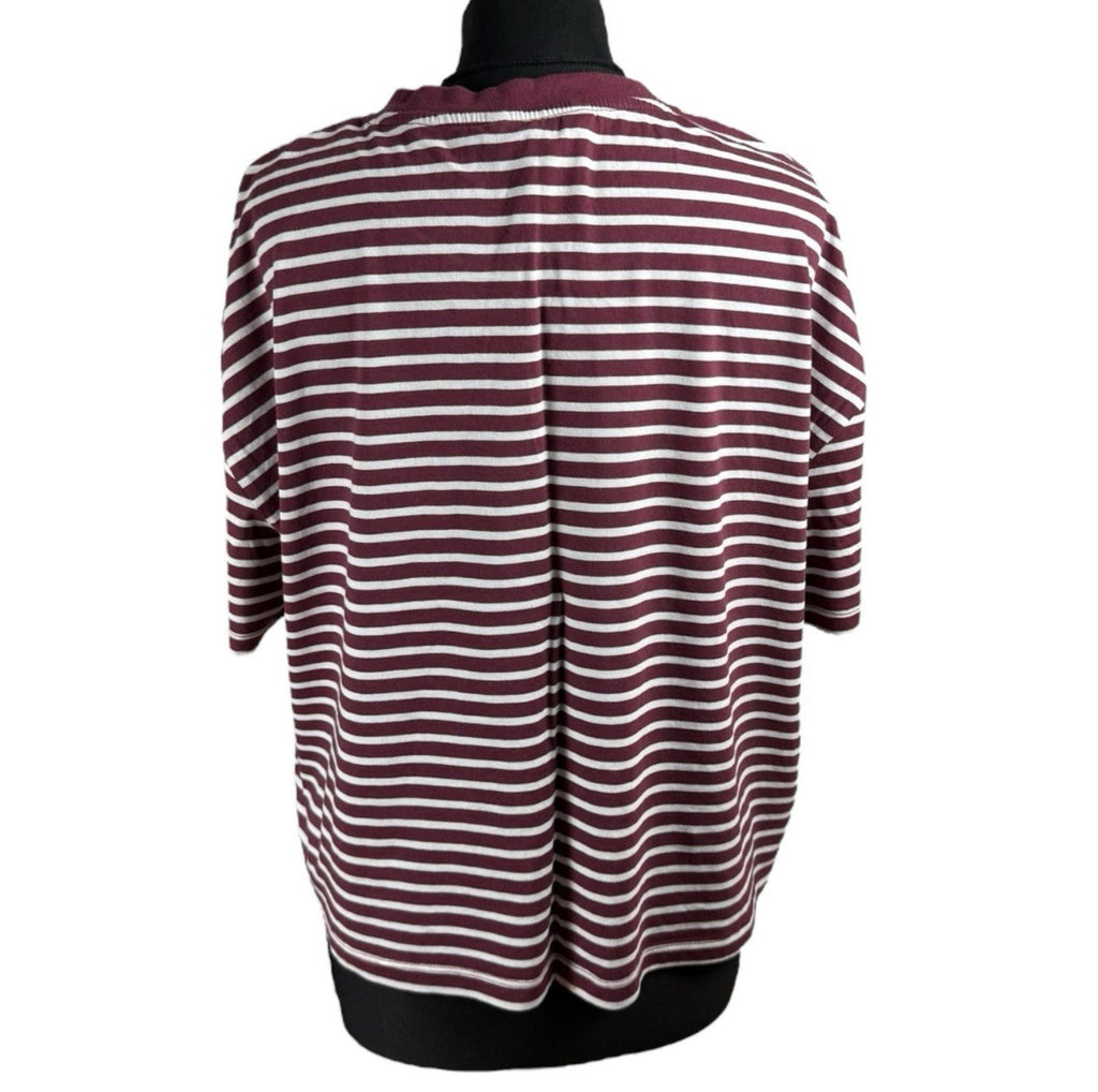 George Cropped T-shirt Striped Women’s UK Size 18 Red & White Crew Neck Summer