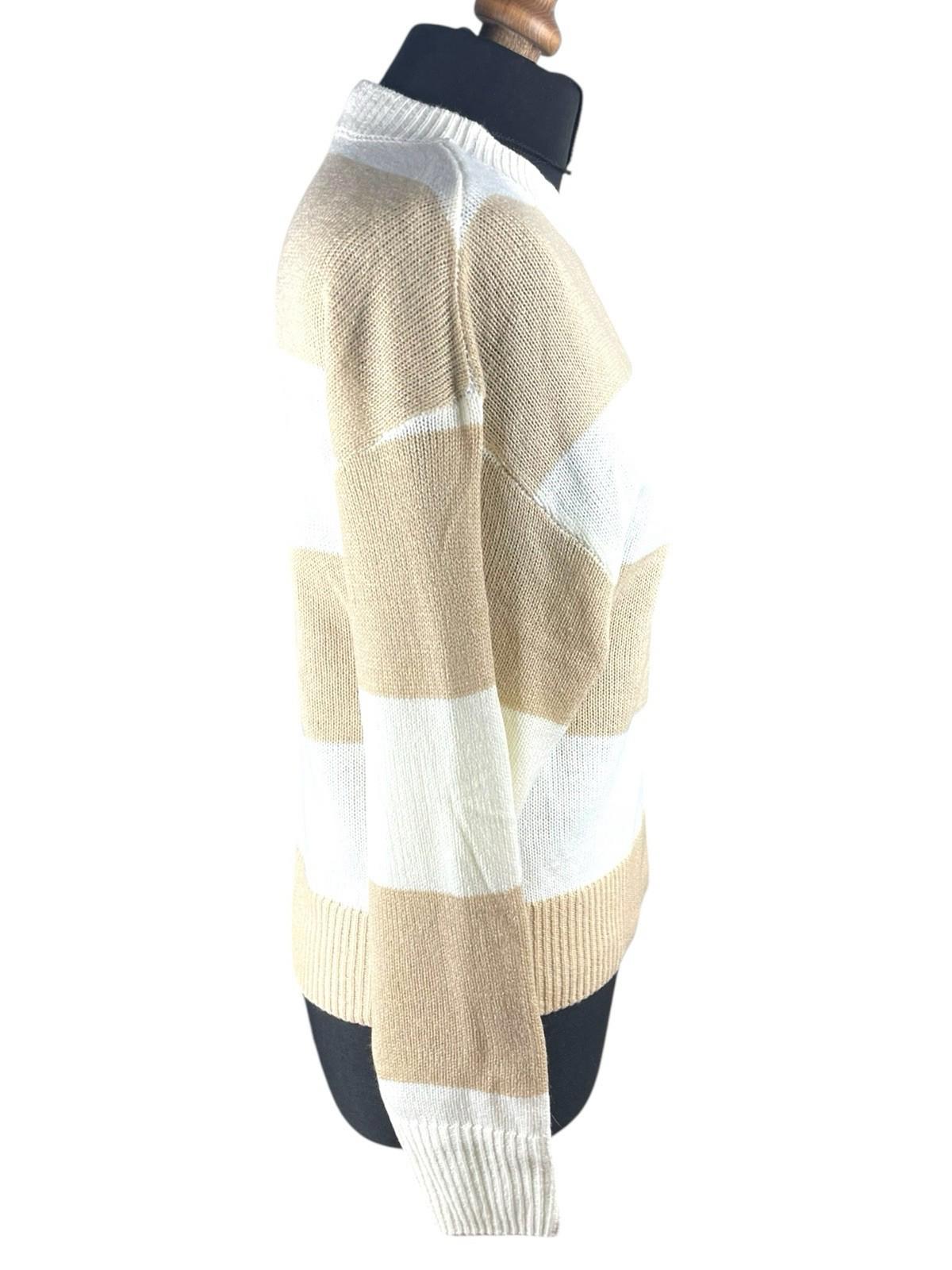 Divided Beige Stripe Jumper Relaxed Fit Women’s UK Size XS