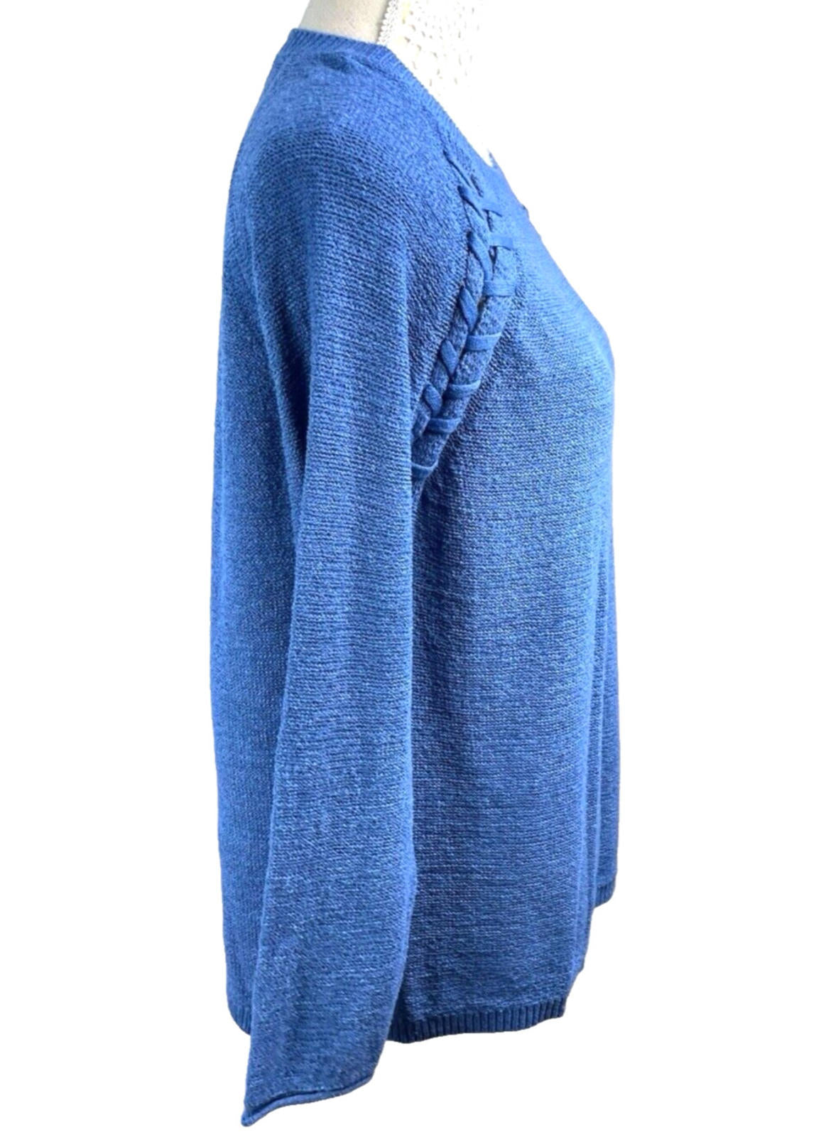 Papaya Jumper Blue Knit Textured Detail Women's UK Size M