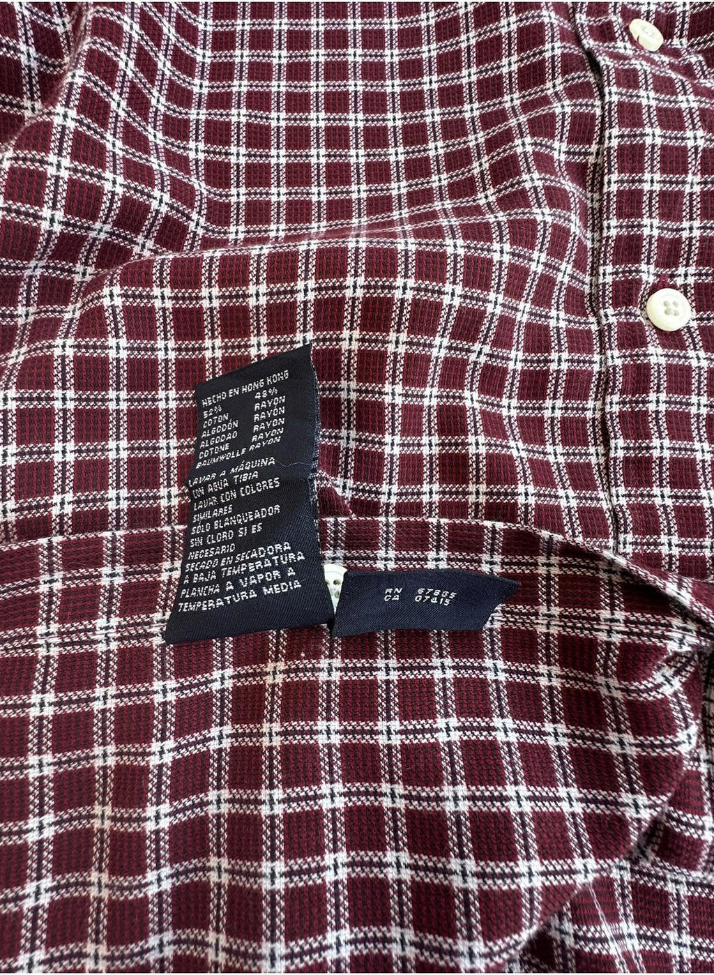 Nautica Shirt Men's UK Size XL Purple Plaid Pattern Long Sleeve Button Down