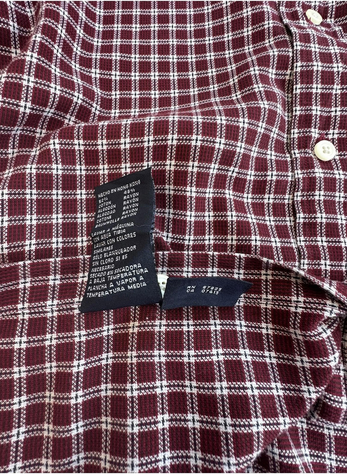 Nautica Shirt Men's UK Size XL Purple Plaid Pattern Long Sleeve Button Down