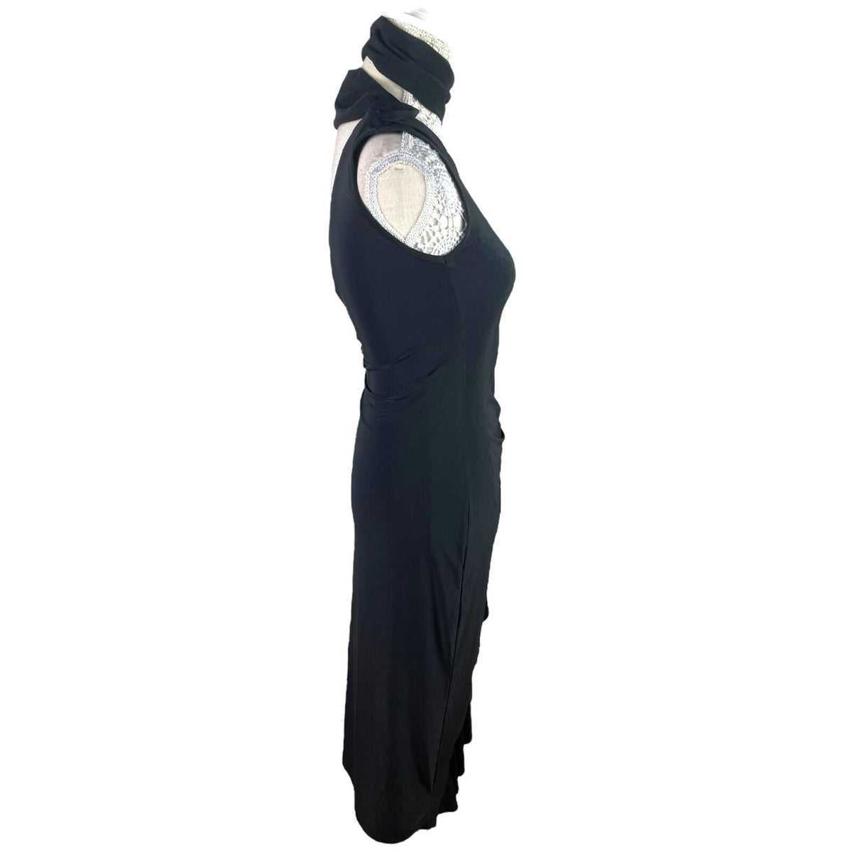 Global Black Midi Dress One Shoulder Collared Occasion Women's UK Size 8