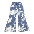 Denim Jeans Sheer Mesh Panel Mid Rise Flares Women's UK Size 10