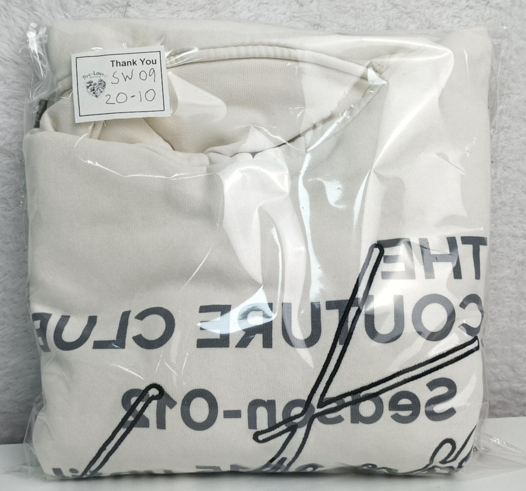 The Couture Club Hoodie Men's UK Size S White Jersey Pockets Logo Embroidered