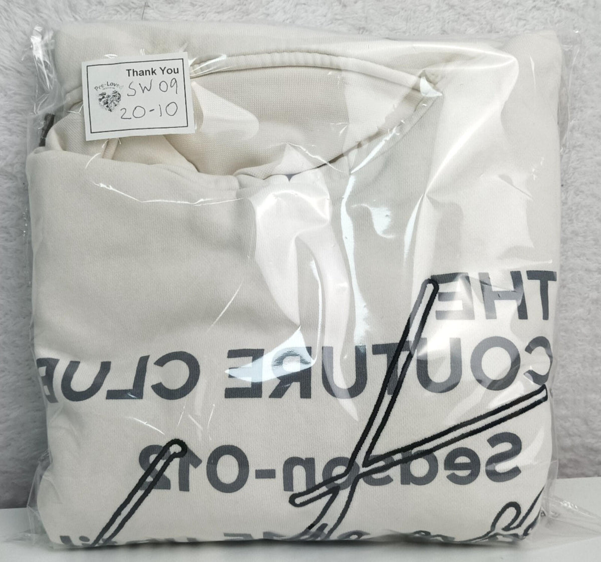 The Couture Club Hoodie Men's UK Size S White Jersey Pockets Logo Embroidered