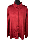 Next Satin Shirt Blouse Women's UK Size 20 Long Sleeve Collared Red