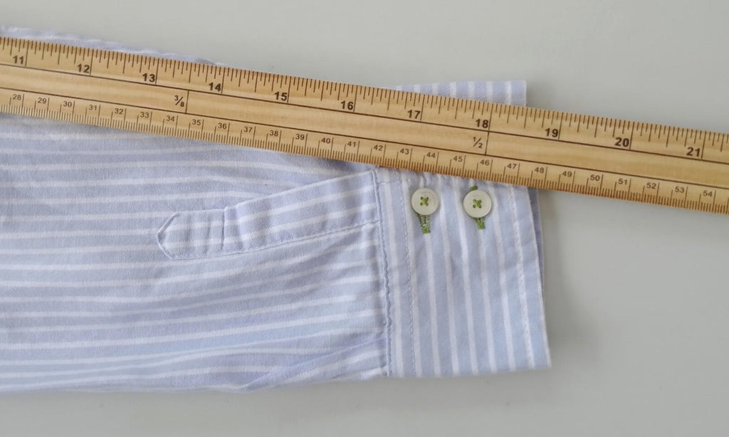 Tommy Hilfiger Shirt Men's UK Size XL Blue Striped Long Sleeve Pockets Easy Care