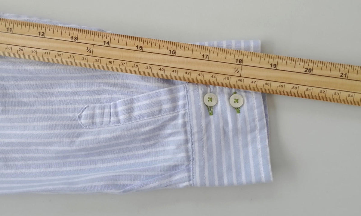 Tommy Hilfiger Shirt Men's UK Size XL Blue Striped Long Sleeve Pockets Easy Care