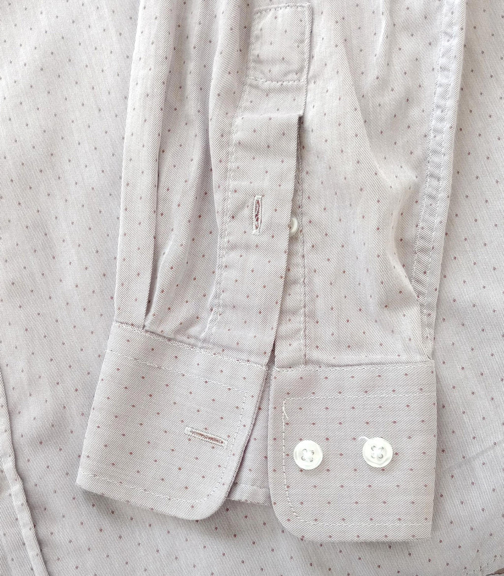 River Island Shirt Beige Long Sleeve 100% Cotton Men's UK Size M Geometric