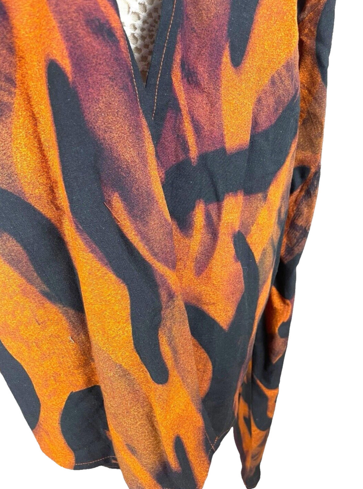 Windeson Open Jacket Orange & Black Lightweight Flared Sleeve Women's UK Size 16