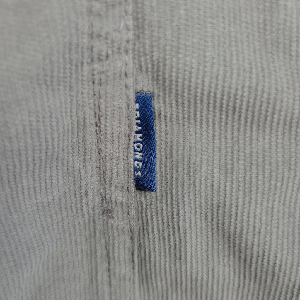 7 Diamonds Corduroy Shirt Men's UK Size XL Grey Long Sleeve Pocket 100% Cotton