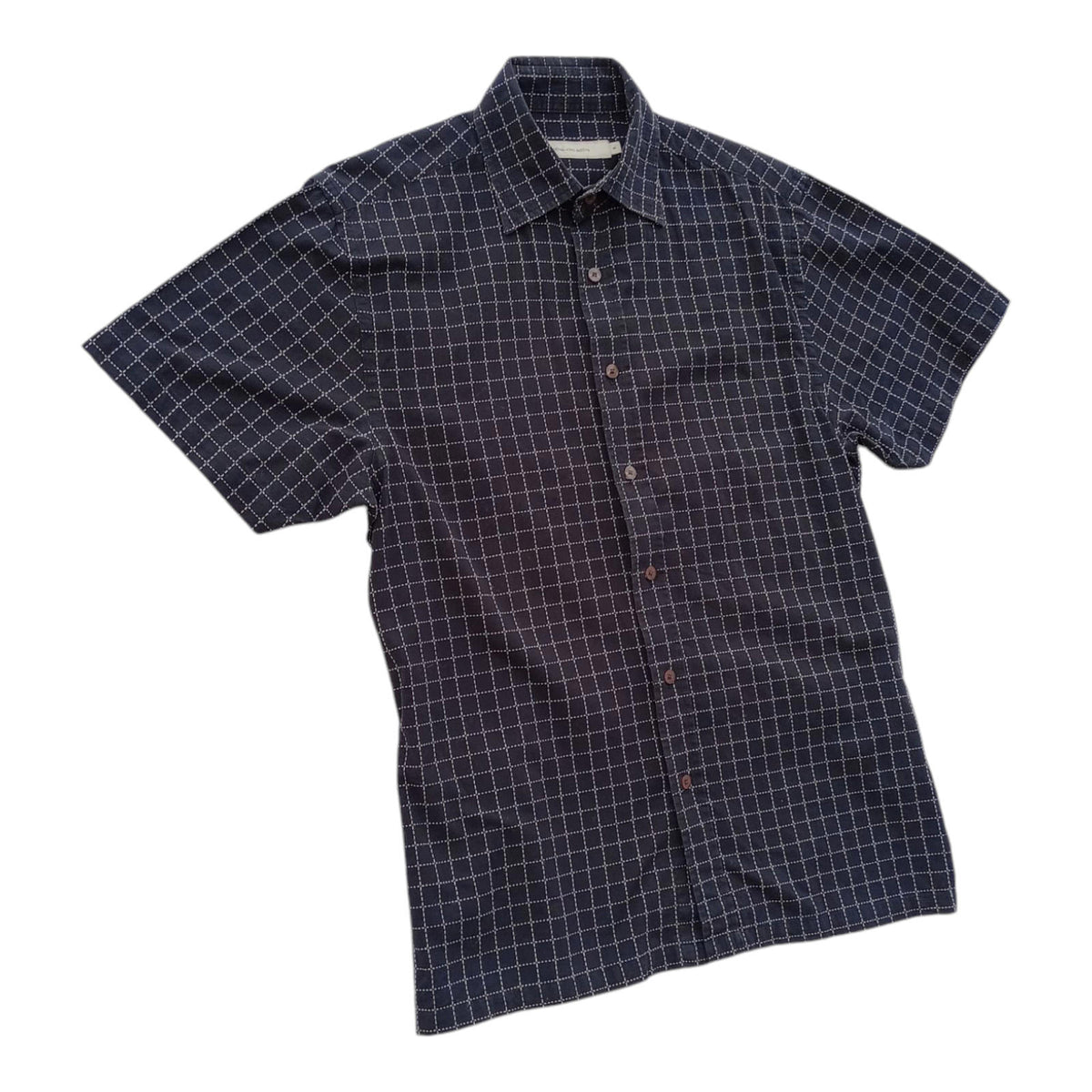 Rocha John Rocha Black Geometric Design Short Sleeve Shirt UK Size Men's L