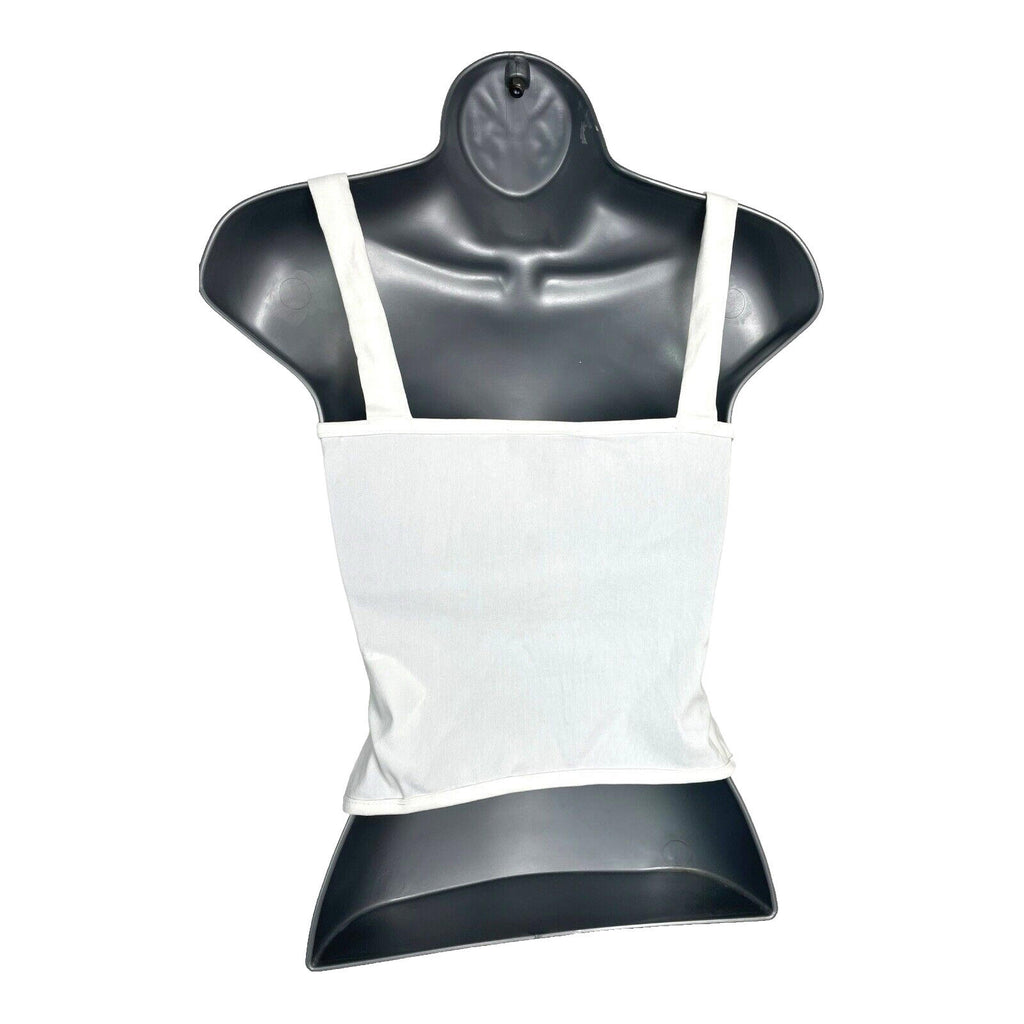 Pretty Little Thing White Vest Top Hook & Loop Front Women's UK Size 8 Stretch