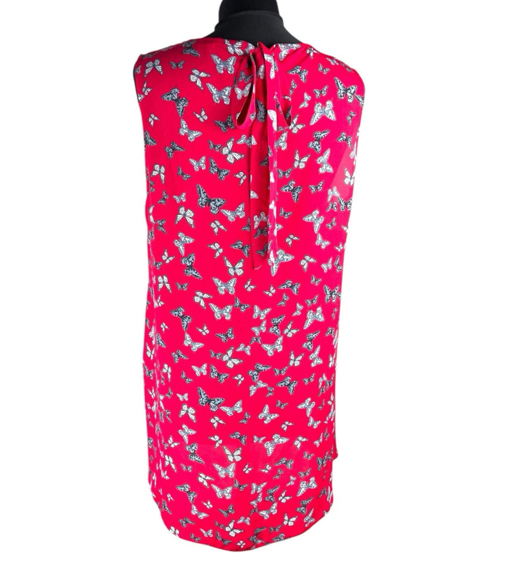 George Red Thin Vest Top Butterfly Print Women's UK Size 16