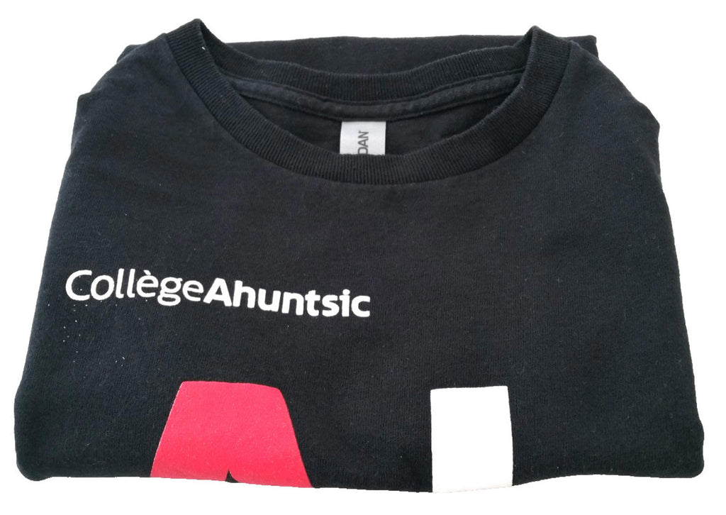 Gildan Black College Education Graphic Print T-Shirt Men's Size S Black Crew Neck 100% Cotton