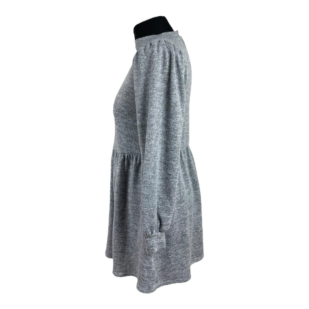 New Look Grey Mini Dress High Neck Long Sleeve Women's UK Size 8