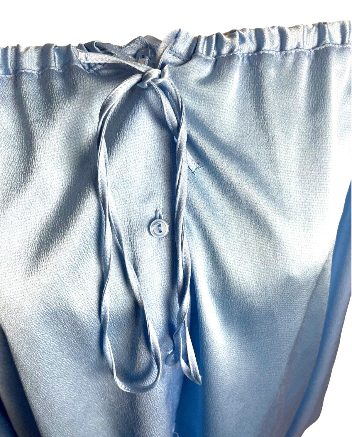 Primark LightBlue Primark Satin Look Off-The-Shoulder Blouse Women's UK Size 14 Blue Long Sleeve