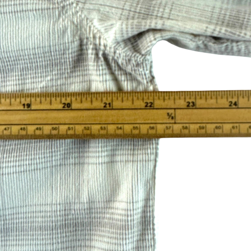 George Corduroy Shirt Men's UK Size M Beige Check Long Sleeve Pocket Loose Fit