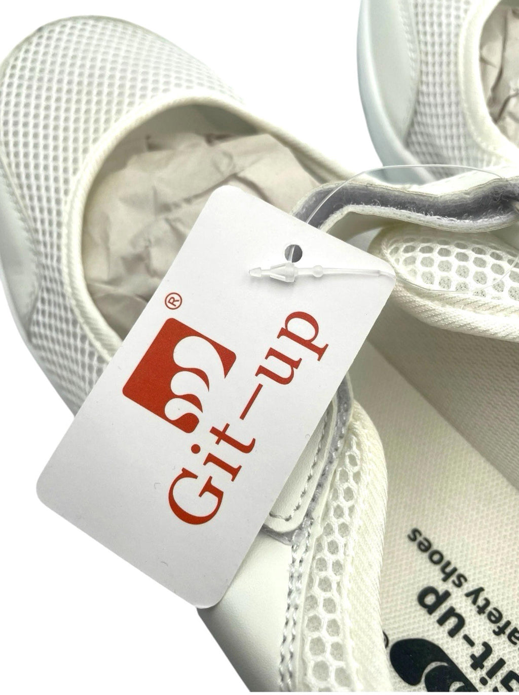 Git Up White Nurse Shoes Adjustable Strap Women's UK Size 9.5