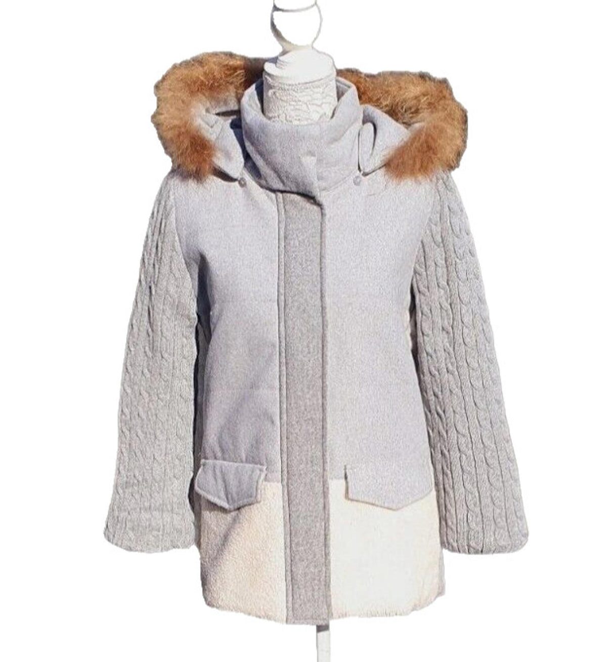 FLORYDAY Coat Jacket Knit Sleeve Women's UK Size 12