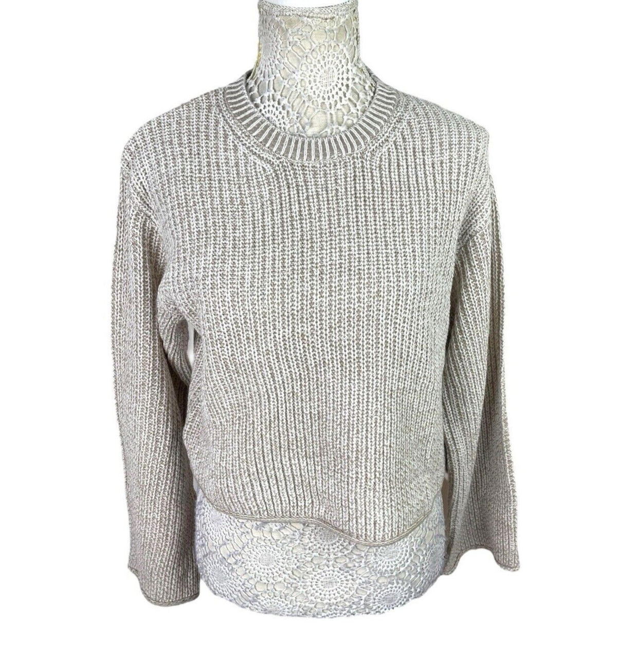 H&M Beige Knit Sweater Long Sleeve Relaxed Fit Women's UK Size XS