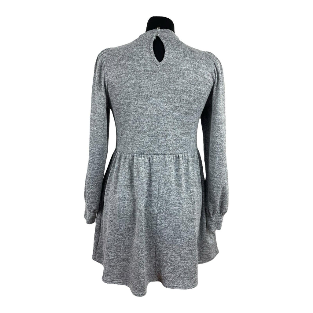 New Look Grey Mini Dress High Neck Long Sleeve Women's UK Size 8