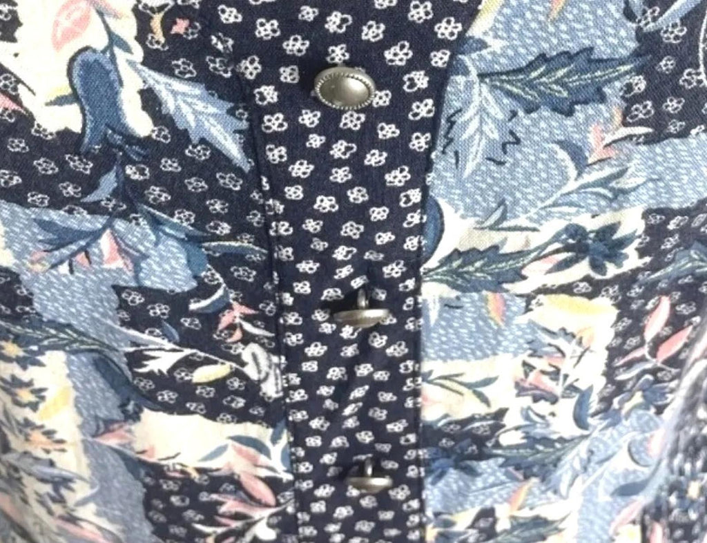 TU Floral Print Midi Dress Women's UK Size 10 Blue Long Bell Sleeve V-Neckline