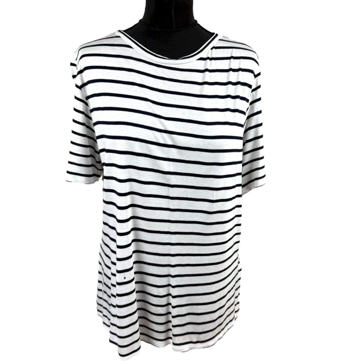 Marks & Spencer White Stripe T-Shirt Top Nautical Women's UK Size 16