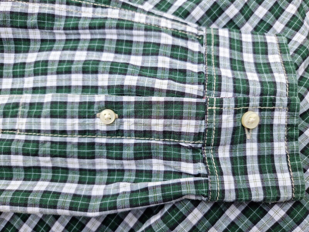 Burton Shirt Green Check Long Sleeve 100% Cotton Men's UK Size M Medium