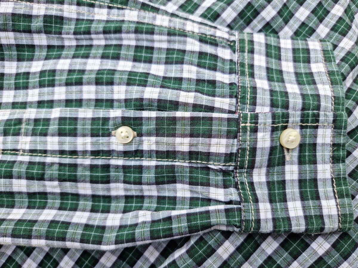 Burton Shirt Green Check Long Sleeve 100% Cotton Men's UK Size M Medium