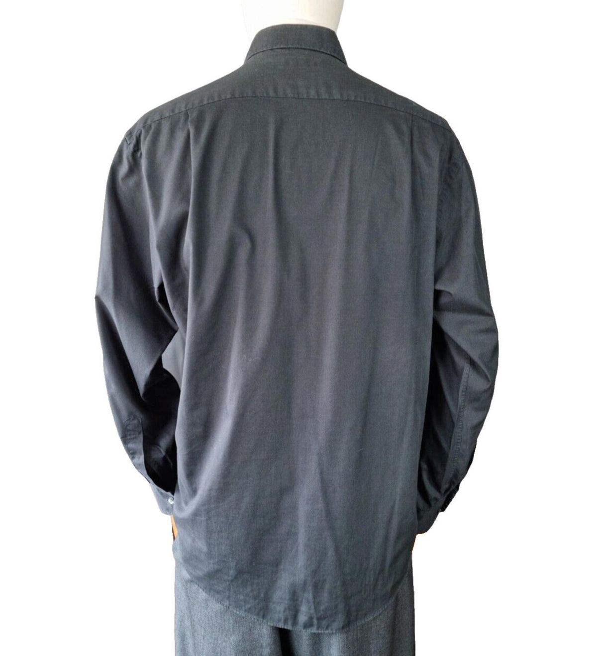 Marks & Spencer Shirt Black Men's 42" - 44" Chest 16" Collar Long Sleeve