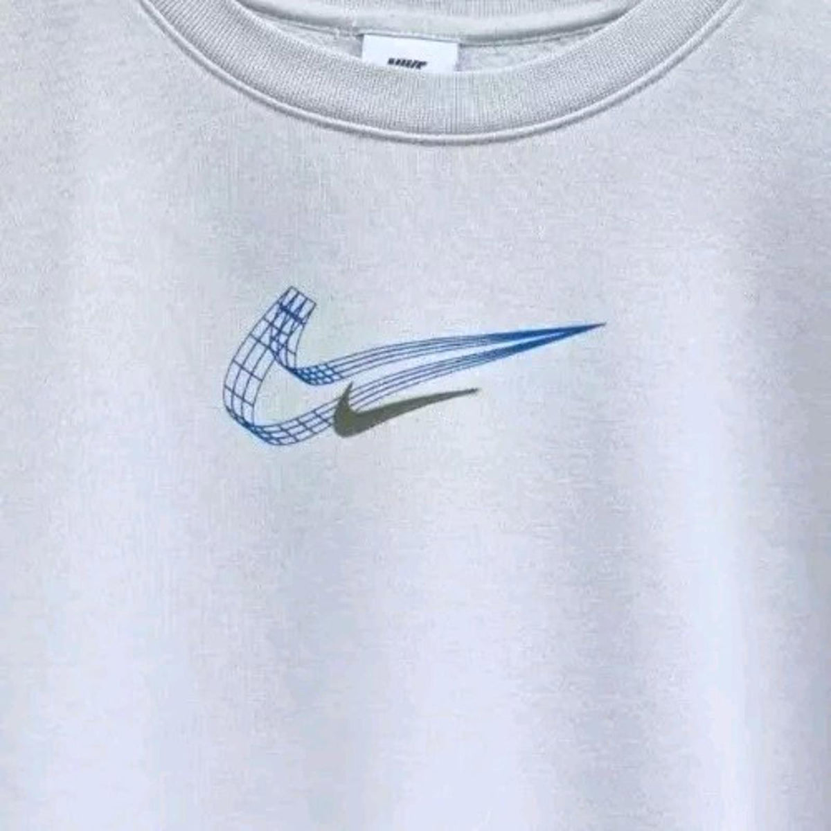 Nike 3D Swoosh Graphic Fleece Sweatshirt Jersey Jumper Men's UK Size Small Grey