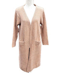 Autumn Winter Open Knit Cardigan Coffee Long Women's UK One Size