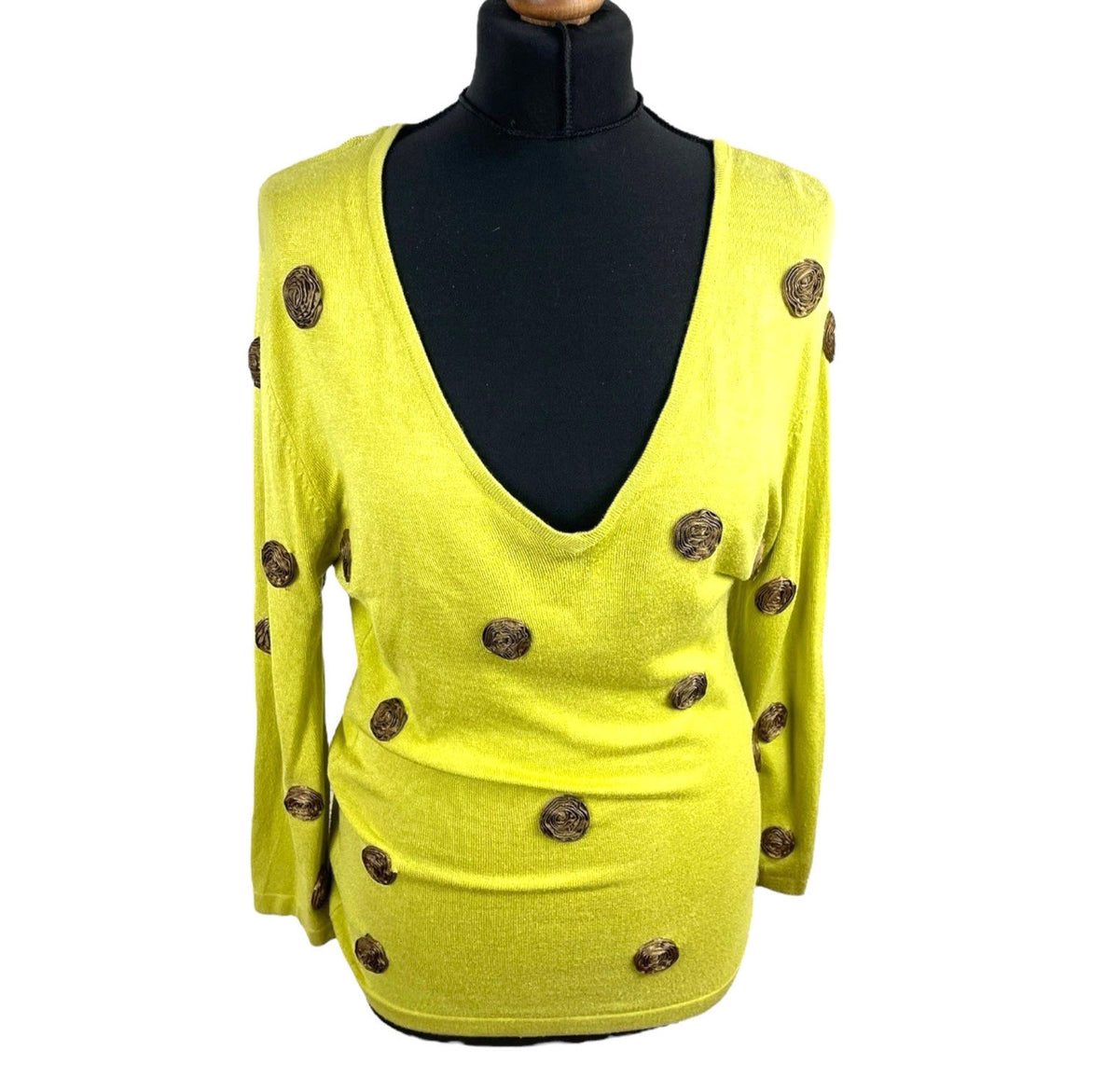 Kaliko Textured Jumper Dotted 3/4 Sleeve Women's UK Size 8