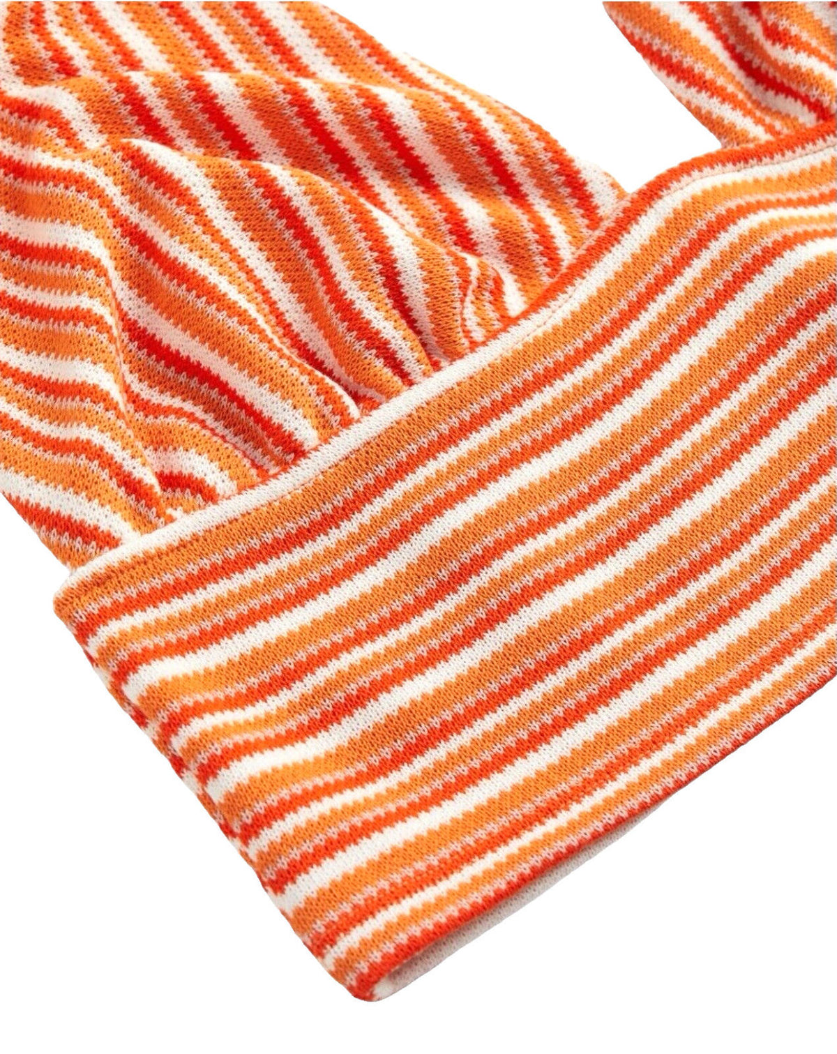 Divided Halterneck Crop Top Orange Stripe Women's UK Size XS