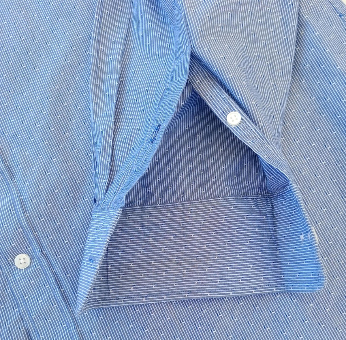 Tommy Hilfiger Shirt Men's UK Size L Blue Geometric Long Sleeve Pockets